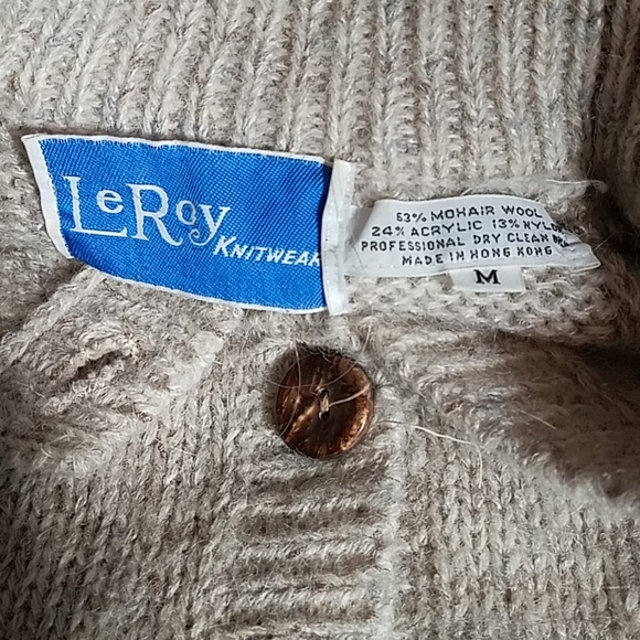 Vintage 80s Le Roy Long  Eclectic Grandpa Nordic   Preppy Sweater Mohair Blend M - Picture 11 of 11